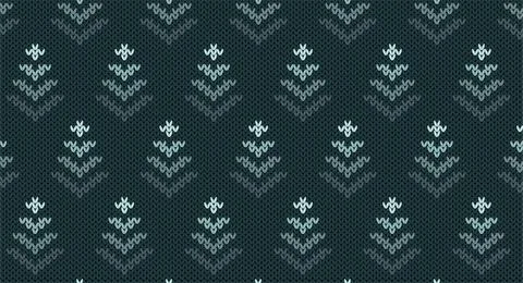 Green arrow knitted pattern, Festive Sweater Design. Seamless Knitted Pattern Stock Illustration