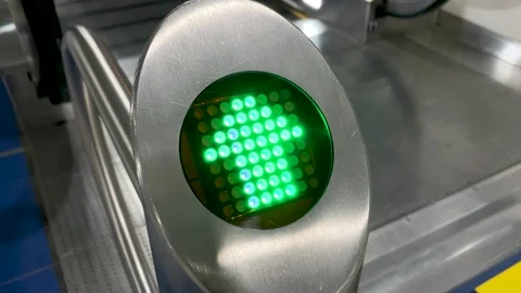 Green arrow of LED indicators indicating the direction Stock Footage 239828113