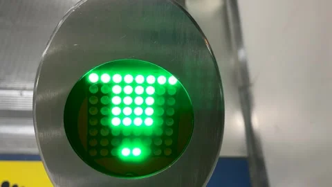 Green arrow of LED indicators indicating the direction Stock Footage 246976351