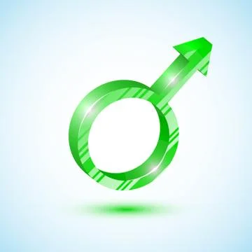 Green arrow of mars/ icon/ vector illustration Illustrazione stock