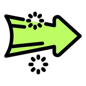 Green arrow moving forward with loading symbol representing fast delivery Stock Illustration
