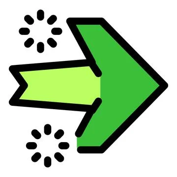 Green arrow moving forward with loading symbol representing progress and spee Stock Illustration