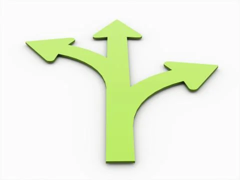 Green arrow one left and one right isolated on white background Stock Illustration