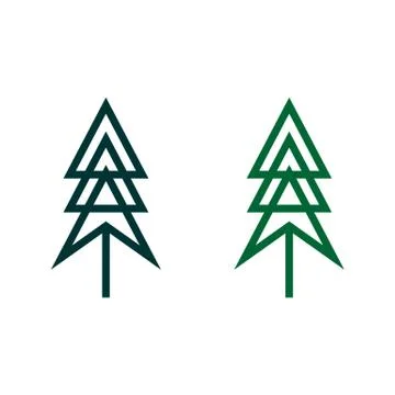 Green Arrow Pine Tree Logo Template Illustration Design. EPS 10. Stock Illustration