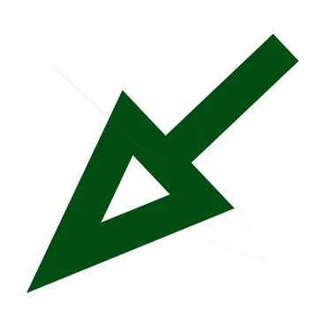 A green arrow pointing down on the left side. Speech bubble for web and app.. Stock Illustration