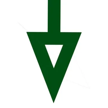 A green arrow pointing down. Speech bubble for web and app. Icon for projec.. Stock Illustration