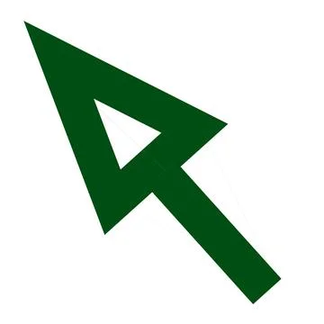 A green arrow pointing up to the left. Speech bubble for web and apps. Icon.. Stock Illustration