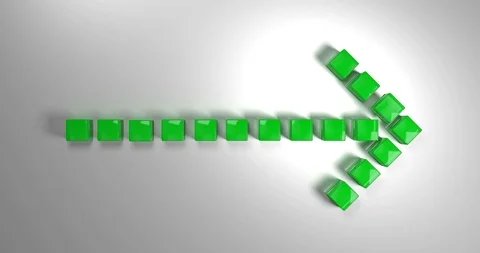 Green arrow pointing to the right. 3d rendering Vídeo Stock 92376026