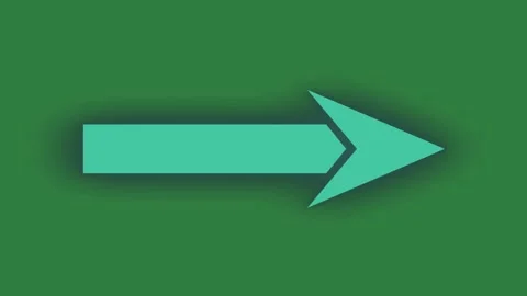 A green arrow pointing up to the right and screen green screen emotion scene Stock Footage 336048856