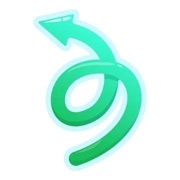 Green arrow pointing twisting spiraling direction sign Stock Illustration