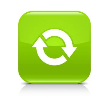 Green arrow repeat, reload, refresh, rotation icon Stock Illustration