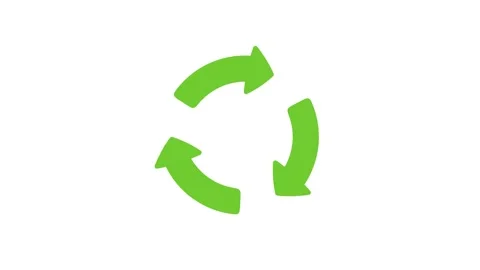 The green arrow repeats in a circle. The concept of recycling waste to save.. Video stock 256216428