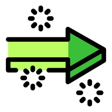 Green arrow representing data transfer with loading icons Stock Illustration