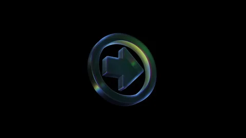 Green arrow rotating inside a circle on black background Stock Footage 313932153