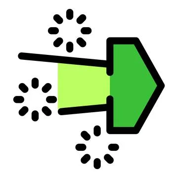 Green arrow showing sending progress with loading icons Stock Illustration