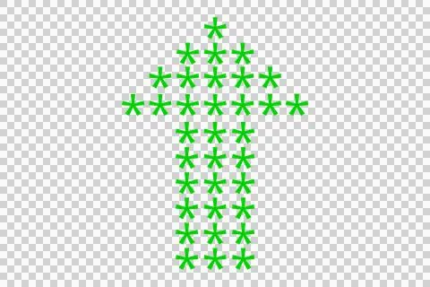 Green arrow sign with pattern Stock Illustration