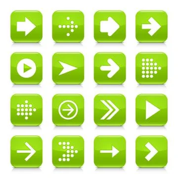Green arrow sign rounded square icon web button Stock-Illustration