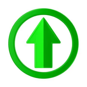 Green arrow on white background. Isolated 3D illustration 스톡 일러스트
