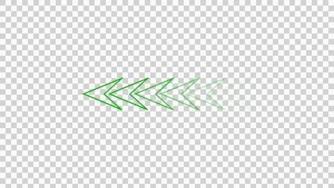 Green arrowhead shapes in a fading gradient on transparent background Stock Illustration