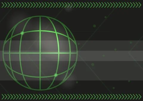 Green Arrows And Map Coordinates Background Illustrazione stock