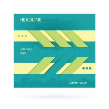Green arrows flyer poster Stock Illustration