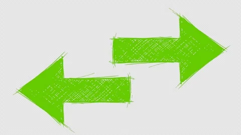 Green arrows left right pointing direction Vídeos de archivo 347614396