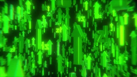 Green arrows move upward with the Polish zloty symbol (zł) Stock Footage 313997989