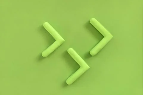 Green arrows pointing right side. Three dimensional arrow sign showing direct Stock Illustration