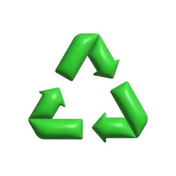 Green Arrows Recycle 3d vector icon. Recycling, green, 3D, arrows, icon Stock Illustration
