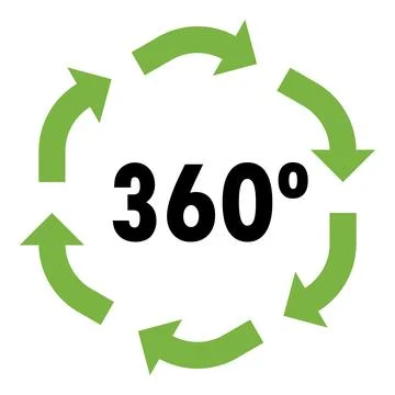 Green arrows rotating 360 degrees forming a circle Stock Illustration