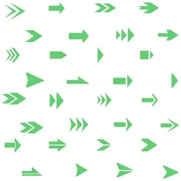 Green arrows seamless pattern vector direction pointers background texture Stock Illustration