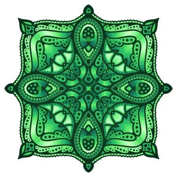 Green art with rhombus in the square shape Stock Illustration