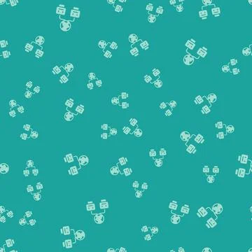 Green Artificial intelligence icon isolated seamless pattern on green background Stock Illustration
