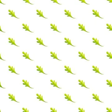 Green arugula leaf seamless pattern background Stock Illustration