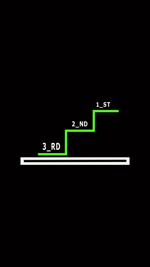 Green ascending steps progress target goal motion graphics vertical video. .. Stock Footage 321628073