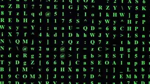 Green Ascii Characters On Black Computer 