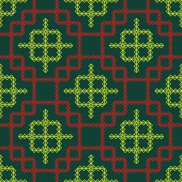  green asian tribal pattern Stock Illustration
