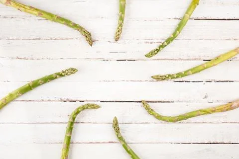 Green asparagus in circle Stock Photos