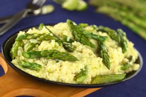 Green asparagus risotto Stock Photos