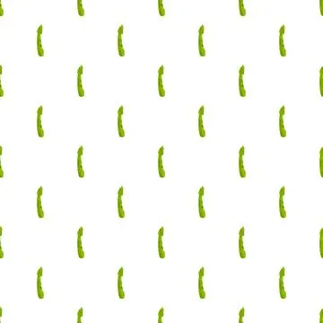 Green asparagus spears creating seamless vegetable pattern Stock Illustration