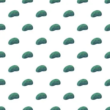 Green asteroid rock seamless repeating pattern illustration Stock Illustration