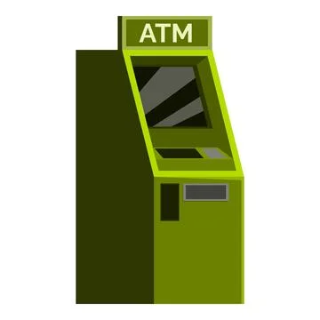 Green atm machine providing convenient financial transactions Stock Illustration