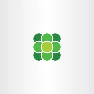 Green atom suqare with circle logo vector icon Stock Illustration