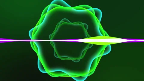 Green Audio Wave Visualizer With Pulsating Circles For DJ Music Background Stock Footage 325388129