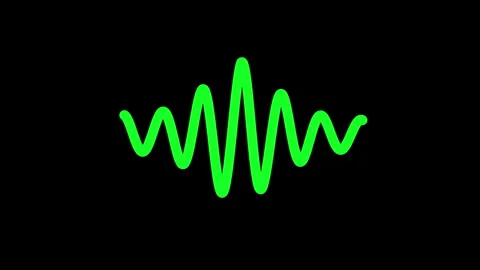 Green Audio Waveform Oscillation on Black Background Stock Footage 331043395