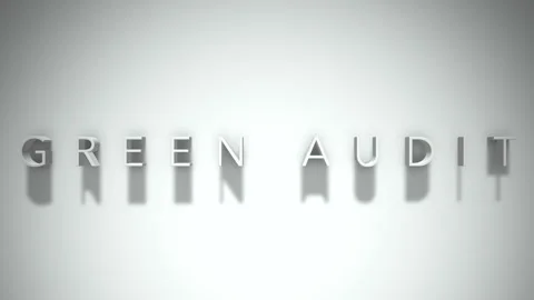 Green Audit 3D title animation with shadows on a white background Vídeo Stock 296544972