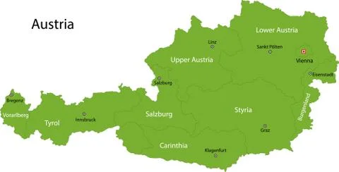Green Austria map Stock Illustration