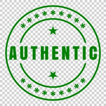 Green AUTHENTIC Circular Seal Badge Stamp, Transparent PNG Stock Illustration
