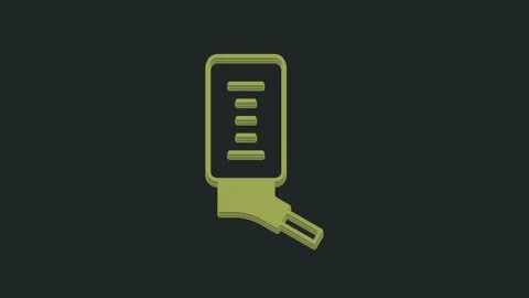 Green Automatic drinker for small pets icon isolated on black background. 4K Stock Footage 235452941