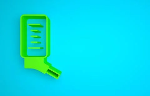 Green Automatic drinker for small pets icon isolated on blue background Illustrazione stock